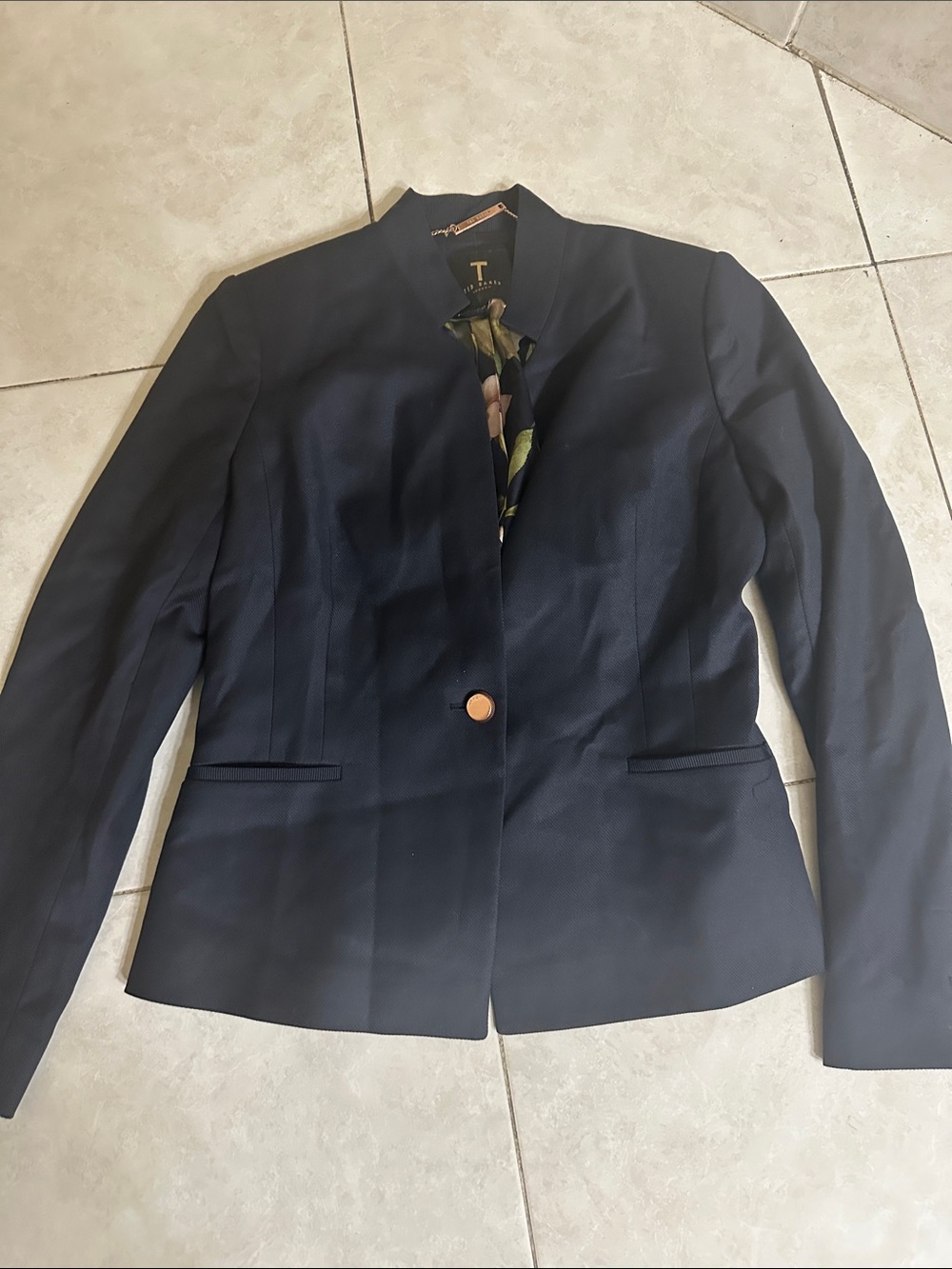 Ted Baker Navy Single-Button Tailored Blazer